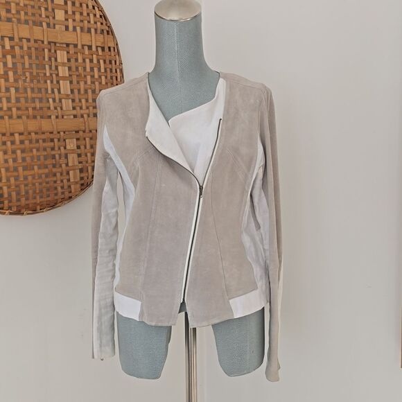 Ercu | Linen and Suede Bomber Jacket - Picture 1 of 9